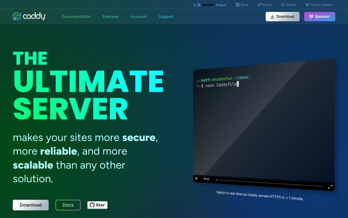 Caddy resmi web sitesinden görünüm