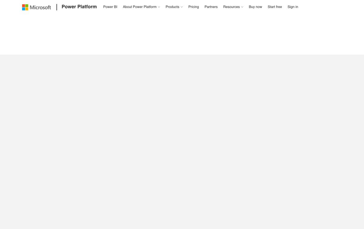 Power BI resmi web sitesinden görünüm