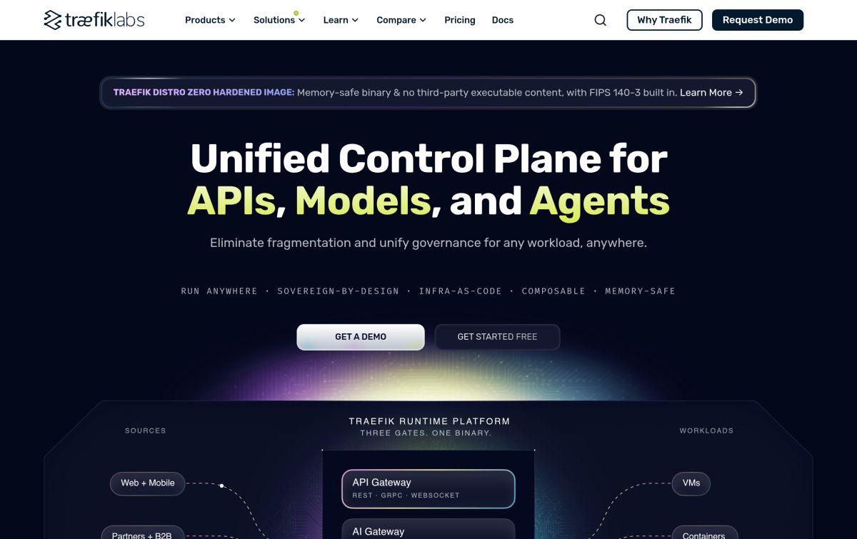 Traefik resmi web sitesinden görünüm